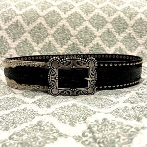 Like new Nocona leather and cow hair belt size small
